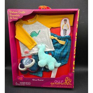 Our Generation Deluxe Dino-Snores Pajama Outfit For 18-Inch Dolls & Accessories